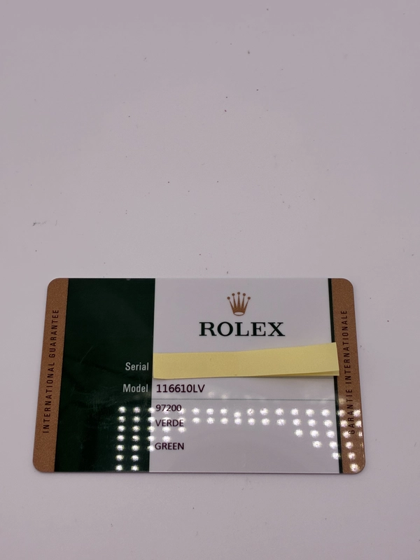 Rolex Submariner Green Dial on Oyster Ref. 116610LV Card 2014 view 7