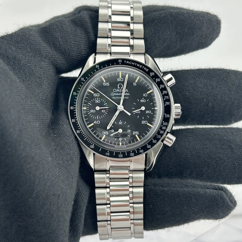 Omega Speedmaster Reduced Black Dial on Stainless Steel Bracelet Ref. 3510.5 Card 1994 view 2