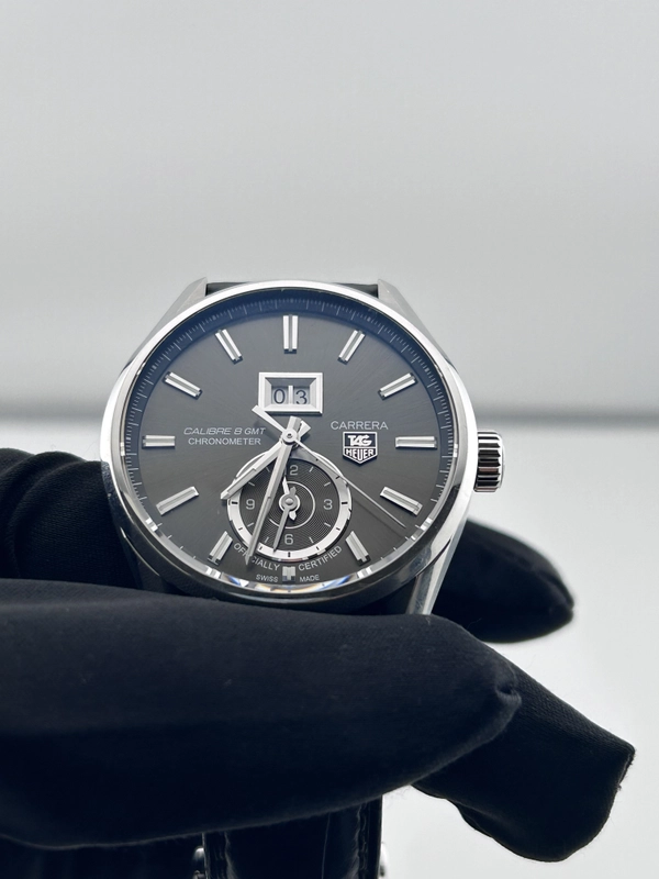 Tag Heuer Carrera Calibre Grey Dial on Stainless Steel Ref. WAR5012.FC6326 Complete 2013 view 2