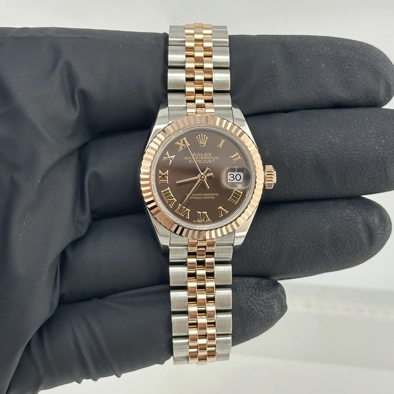 Rolex Datejust Lady Chocolate Roman Dial on Jubilee Hidden Clasp Bracelet Ref. 279171 Card 2017 view 2