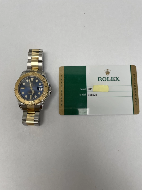 Rolex Yacht-Master Blue Dial on Oyster Ref. 168623 Card Open Date view 5
