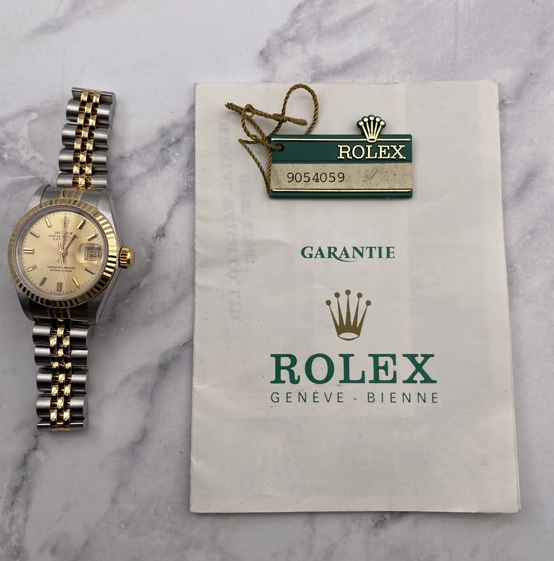 Rolex Datejust Lady Champagne Stick Dial on Jubilee Ref. 69173 Papers 1986 view 7