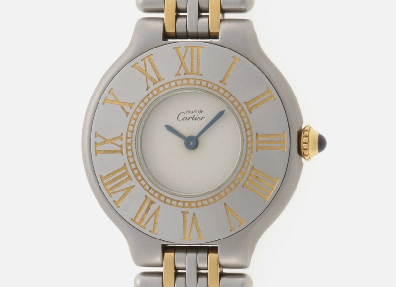 Cartier Must 21 Silver Dial on 2 Tone Bracelet Ref. W10050F4 Papers 1999