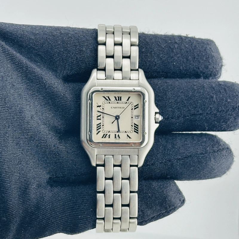 Cartier Panthere Jumbo Silver Roman Dial on Stainless Steel Bracelet Ref. 1300 view 2