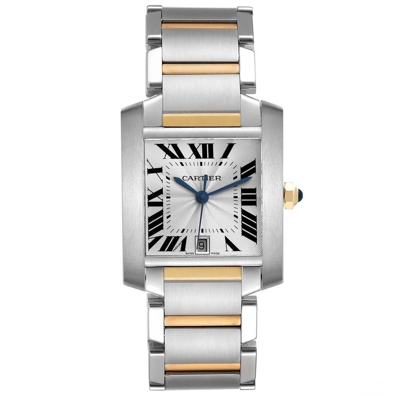 Cartier Tank Francaise Silver Roman Dial on 2 Tone Bracelet Ref. 2302 / W51005Q4