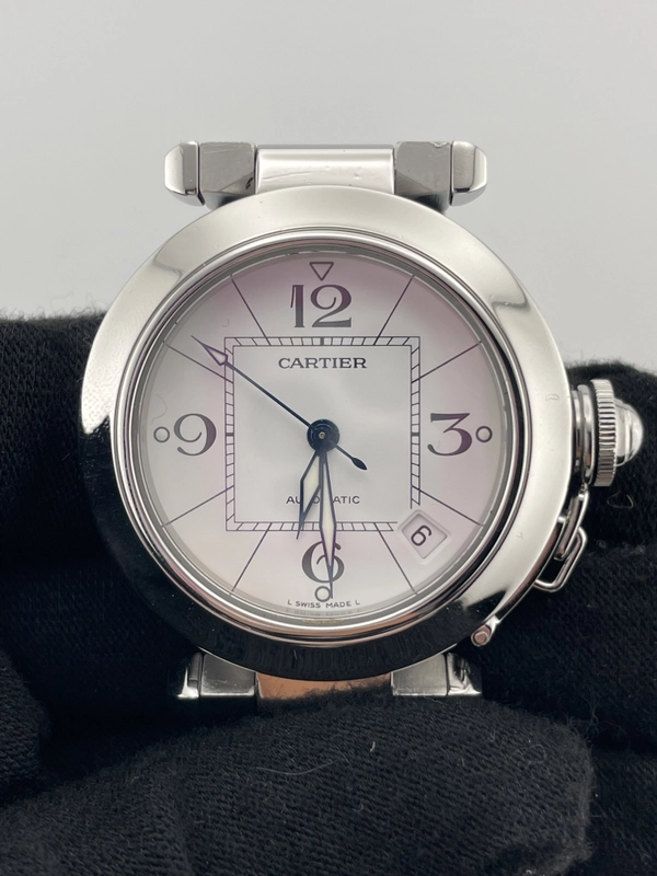Cartier Pasha C White Dial on Stainless Steel Bracelet Ref. W31074M7 view 3