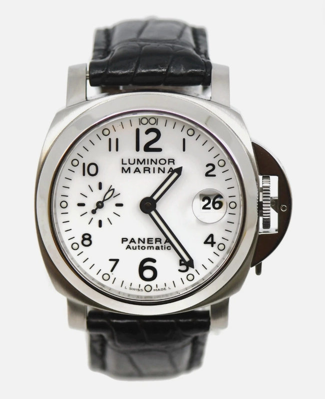Panerai Luminor Marina White Dial on Black Leather Strap Ref. PAM00049 Complete 2012