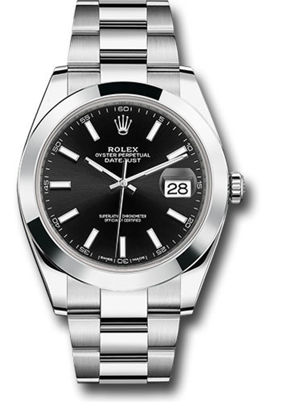 Rolex Datejust 41 Black Index Dial on Oyster Steel Bracelet Ref. 126300 Card 2020