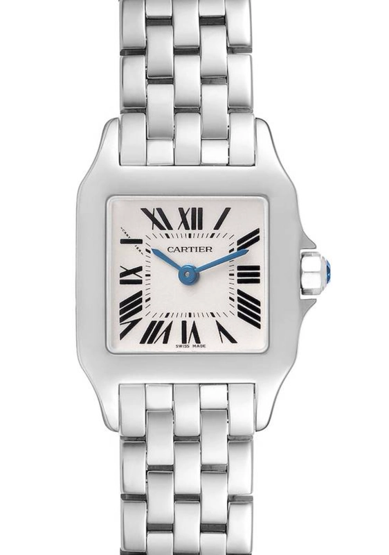 Cartier Santos Demoiselle White Roman Numerals Dial on Stainless Steel Bracelet Ref. W25064Z5 Manuals Only and Box — Saleh Jewelers