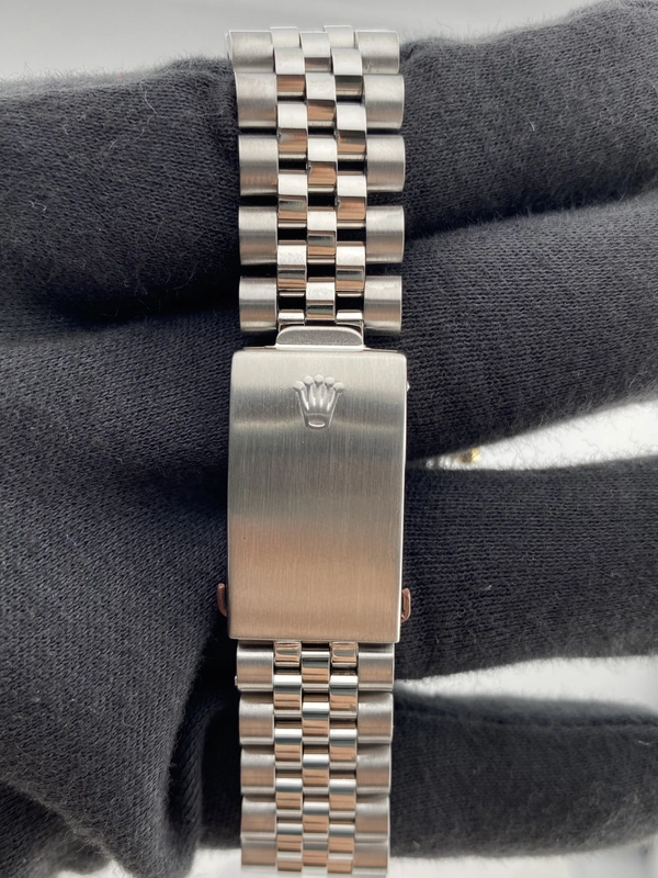 Rolex Datejust Silver With Gold Sticks / Has Spots Dial on D Link Jubilee Bracelet Steel Ref. 1601 1987 view 3