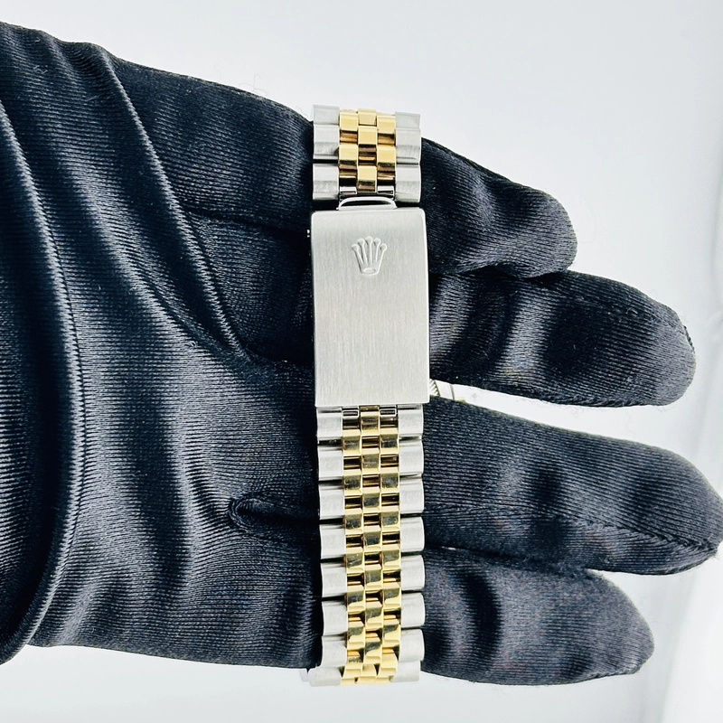 Rolex Datejust Champagne Stick Dial on D Link Jubilee Bracelet Ref. 16233 Papers 1996 view 4