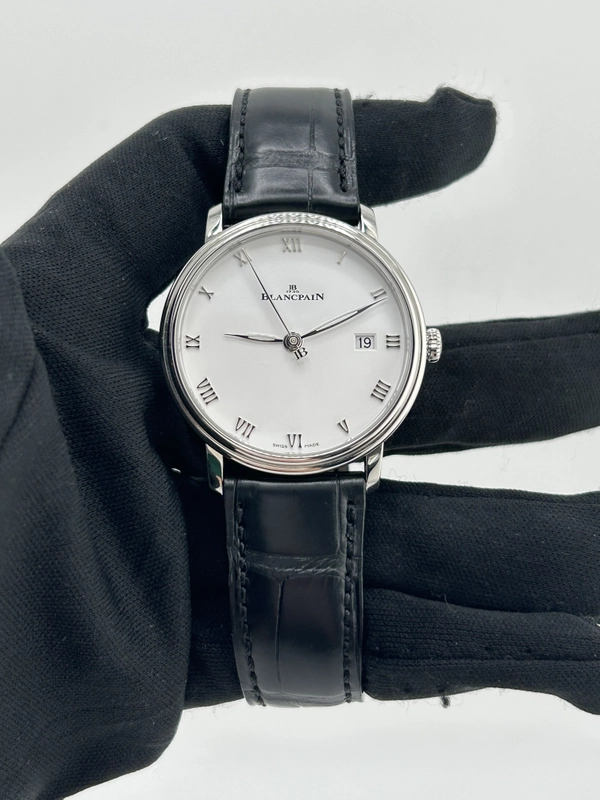 Blancpain Villeret Ultraplate White Dial on Leather Strap Ref. 6224-1127-55B Complete 2025 view 2