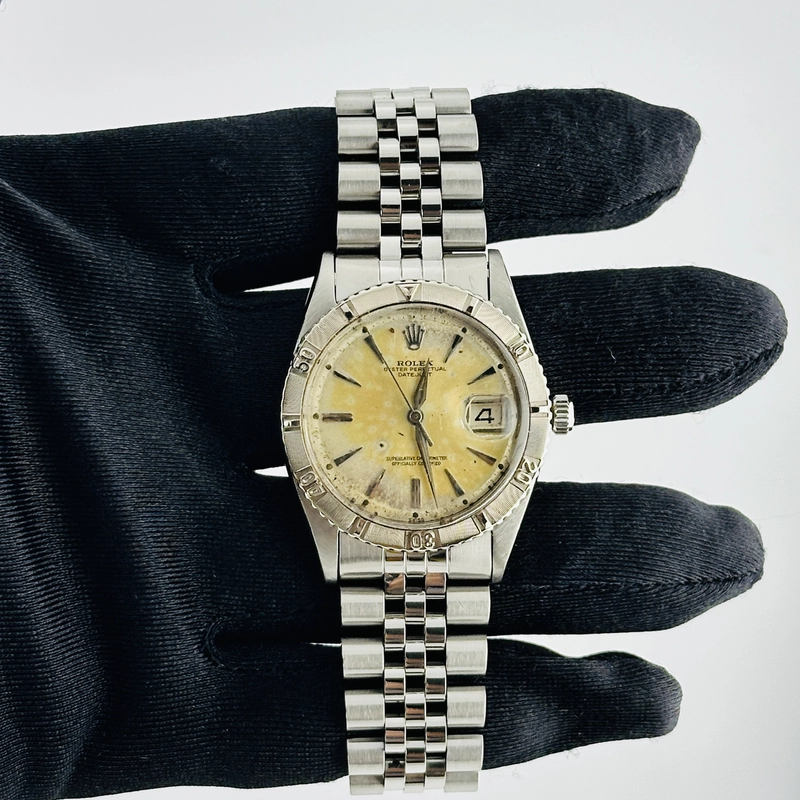Rolex Datejust Thunderbird Silver Stick Dial on Jubilee Ref. 1625 view 2
