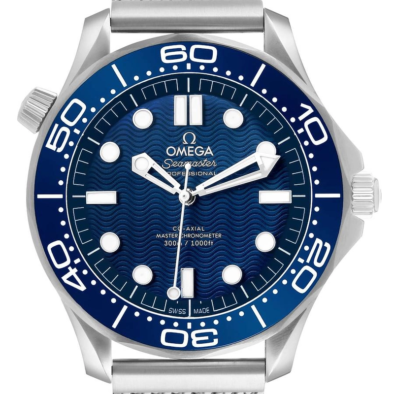 Omega Seamaster Diver James Bond Blue Dial on Rubber Band Ref. 210.30.42.20.03.002 — Saleh Jewelers