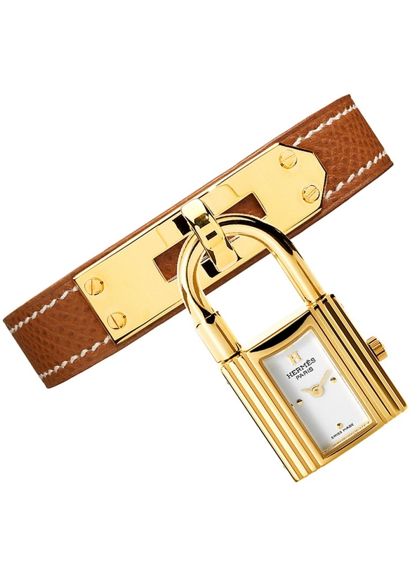 Hermes Kelly Gold Dial on Leather Ref. KE1.201 Papers Open Date