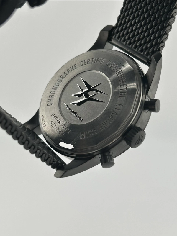 Breitling Transocean Unitime Pilot Black Dial on Stainless Steel Mesh Bracelet Ref. MB0510 Complete 2015 view 7
