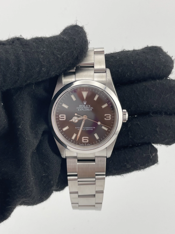 Rolex Explorer Black Dial on Oyster Steel Bracelet Ref. 114270 Papers Open Date view 2