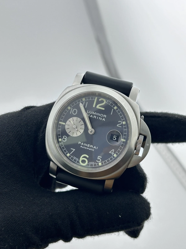 Panerai Luminor Marina Grey Dial on Rubber Strap Ref. PAM00086 Complete 2001 view 3