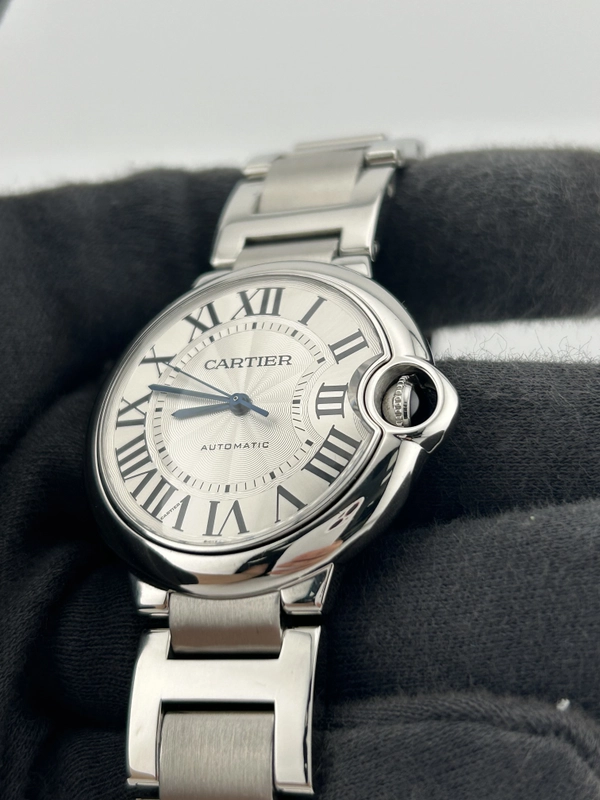 Cartier Ballon Bleu Silver Roman Numerals Dial on Stainless Steel Bracelet Ref. W6920046 Papers 2016 view 3