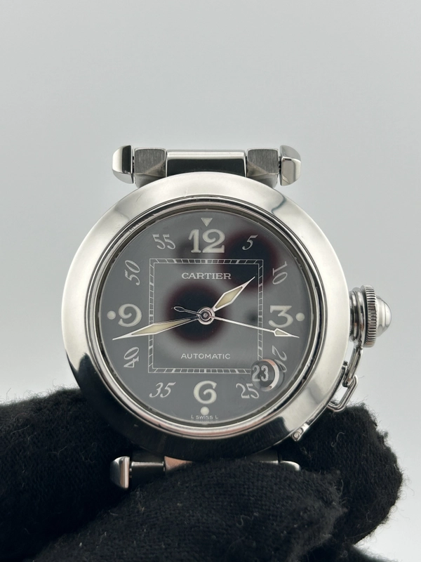 Cartier Pasha C Black Dial on Stainless Steel Bracelet Ref. W31043M7 view 3