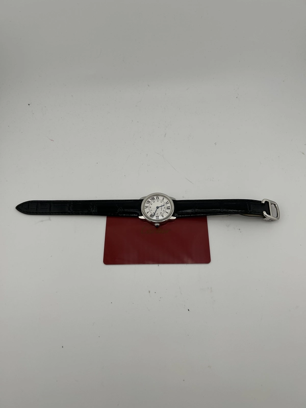 Cartier Ronde Solo de Cartier White Roman Numerals Dial on Black Leather Strap Ref. W6700155 Card 2015 view 7