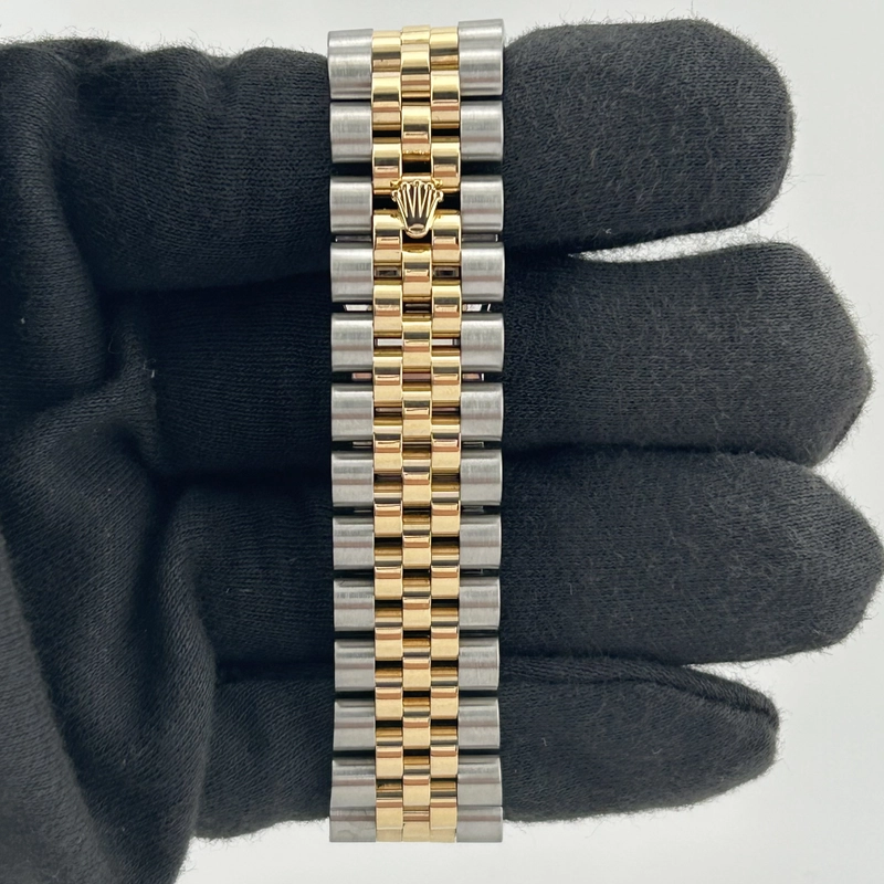 Rolex Datejust Champagne Anniversary Factory Diamond Dial Dial on D Link Jubilee Hidden Clasp Bracelet Ref. 116233G 2008 view 4