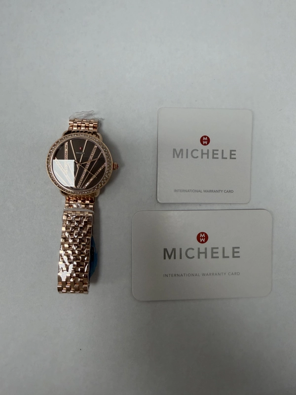 Michele Brown Dial Set With Diamonds Dial Ref. MWW21B000113 Card Open Date view 5