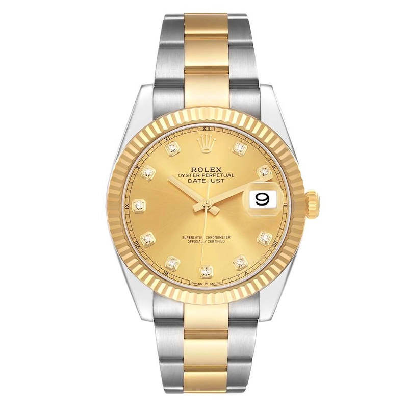 Rolex Datejust Champagne Diamond Factory Dial on Oyster Bracelet Ref. 126333 Card 2016