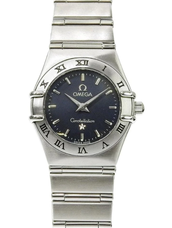 Omega Constellation Navy Gray Dial on Stainless Steel Bracelet Ref. 1562.40.00 Card Open Date