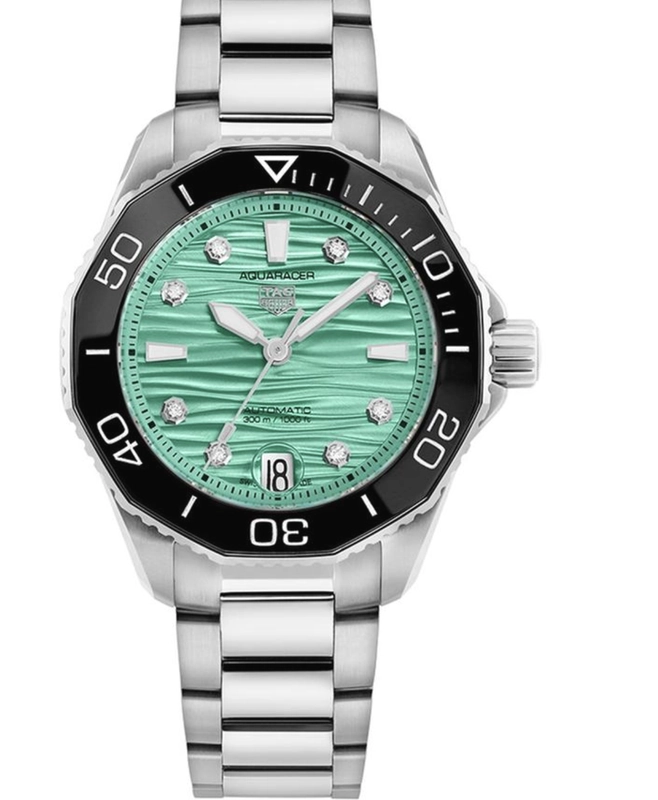 Tag Heuer Aquaracer Lady Turquoise Dial Dial on Stainless Steel Ref. WBP231K.BA0618 Complete 2023 — Saleh Jewelers