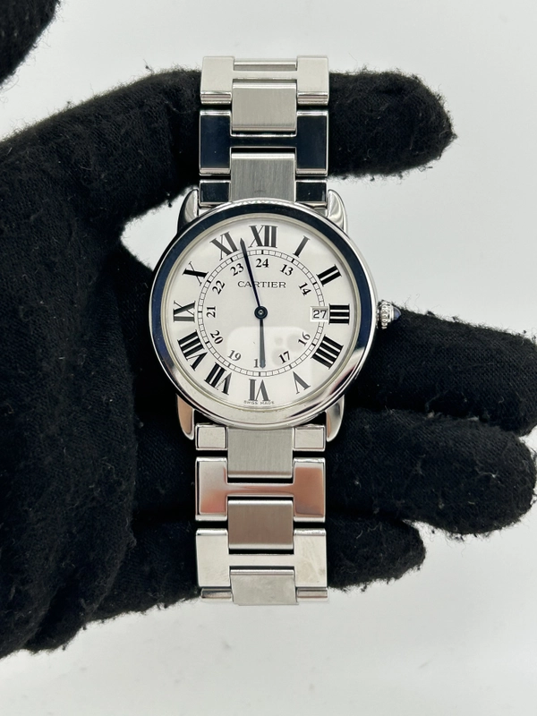 Cartier Ronde Solo Silver Roman Numerals Dial on Stainless Steel Bracelet Ref. W6701005 view 2