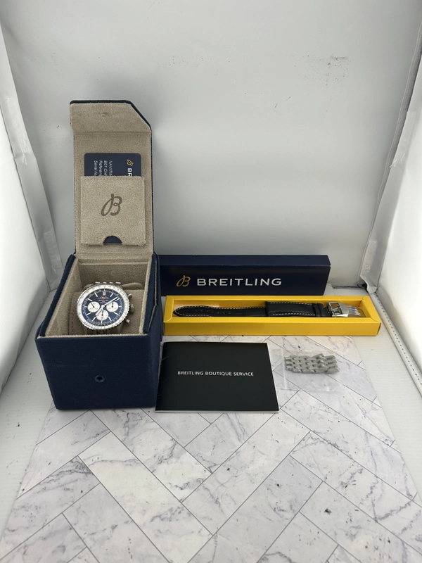 Breitling Navitimer B01 Chronograph Black Dial on Stainless Steel Bracelet Ref. AB0137211B1A1 Card 2024 view 7