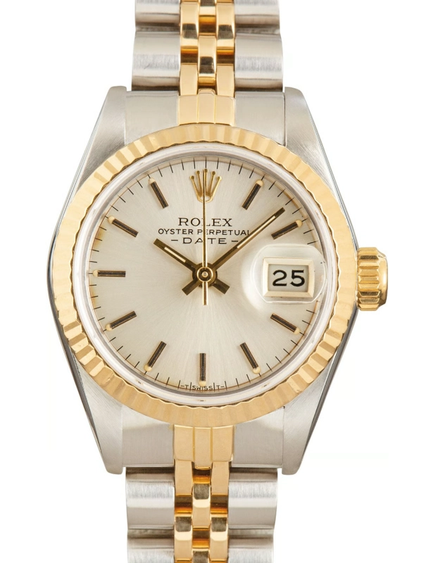 Rolex Date Silver/Gold Stick Dial on 2 Tone Jubilee D Link Bracelet Ref. 69173 1984