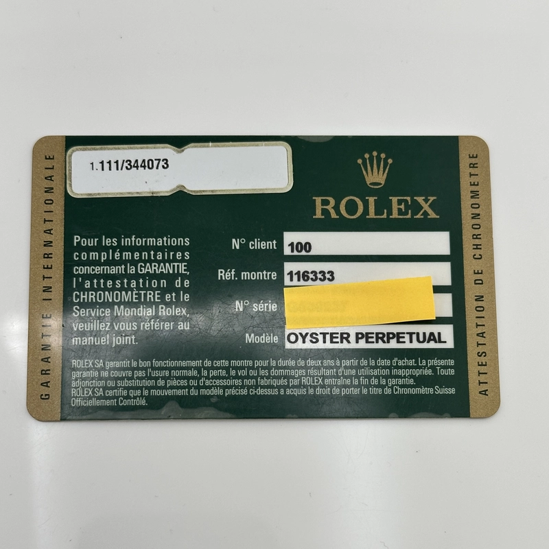 Rolex Datejust II Ivory Index Dial on Oyster Bracelet Ref. 116333 Card 2012 view 7