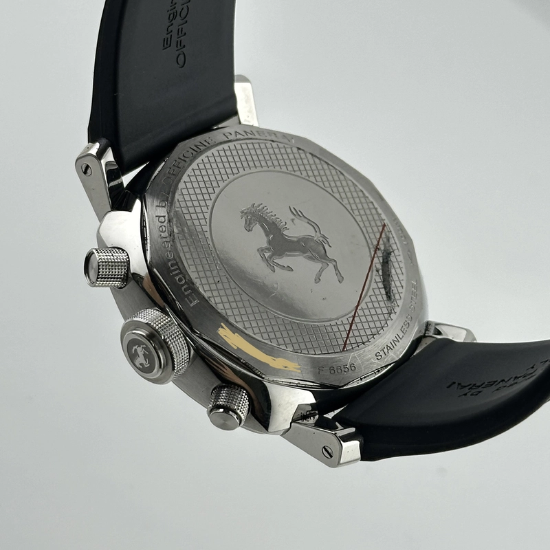 Panerai Ferrari GT Chronograph Black Dial on Rubber Strap Ref. F6656 Complete Open Date view 7