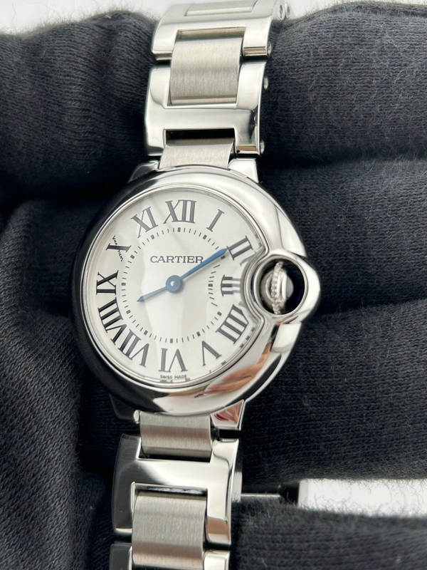 Cartier Ballon Bleu Silvered Opaline Dial on Bracelet Ref. W69010Z4 Papers 2016 view 3