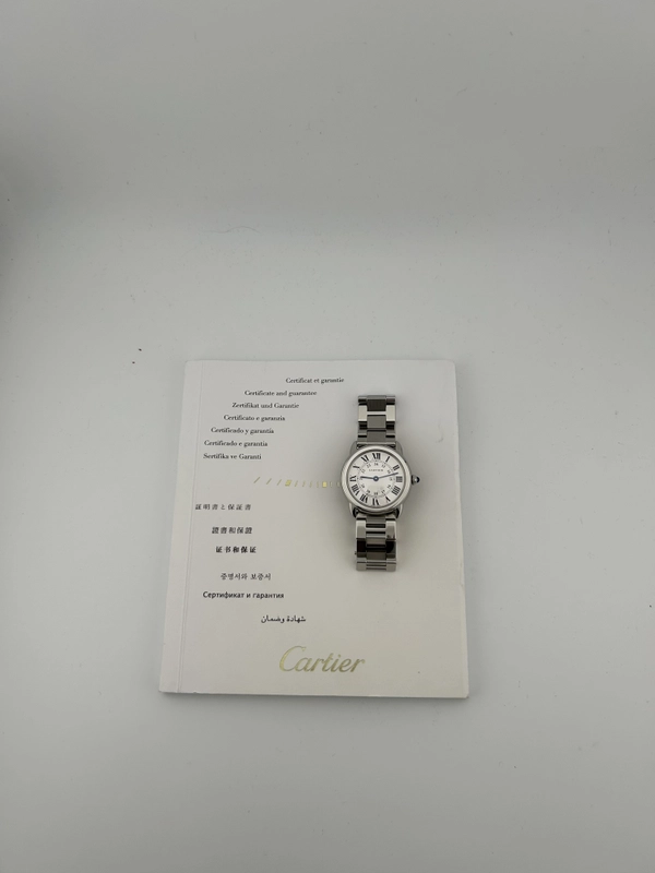 Cartier Ronde Solo Silver Dial on Bracelet Ref. W6701004 Papers 2013 view 7