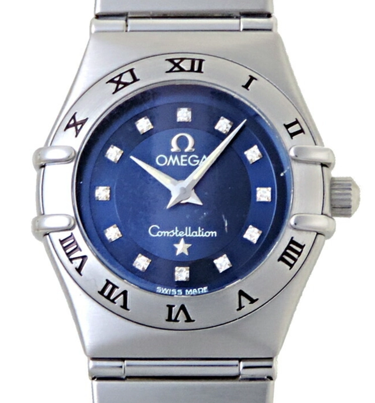 Omega Constellation "Cindy Crawford" Blue Dial on Stainless Steel Bracelet Ref. 1563.85.00 Card 1998