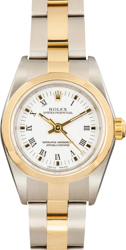 Rolex Oyster Perpetual White Roman Dial on Oyster Bracelet Ref. 67183 1996