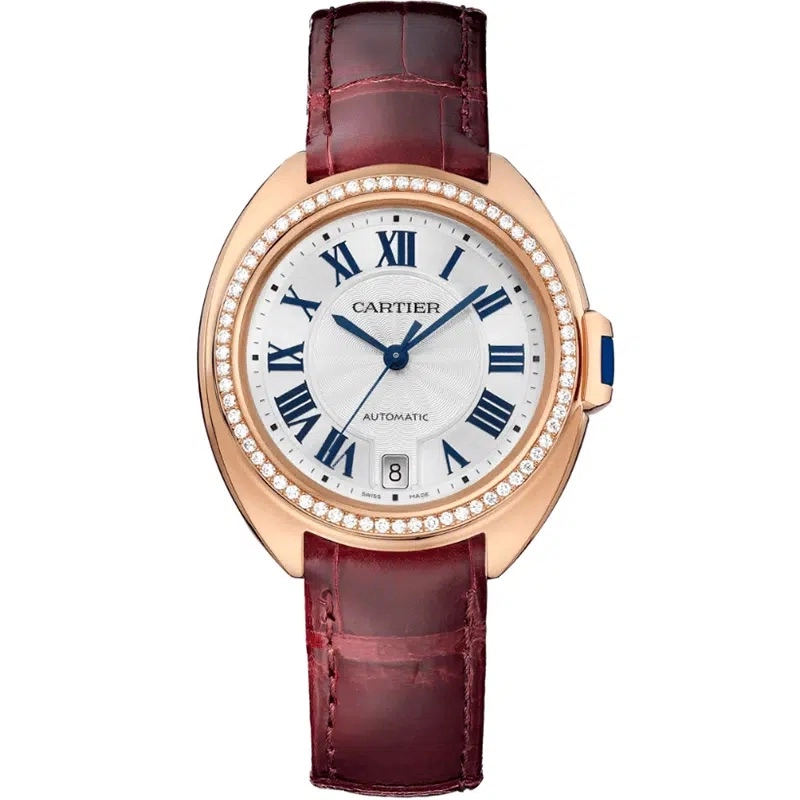 Cartier Cle Silver Dial on Leather Ref. 3950 Card 2017