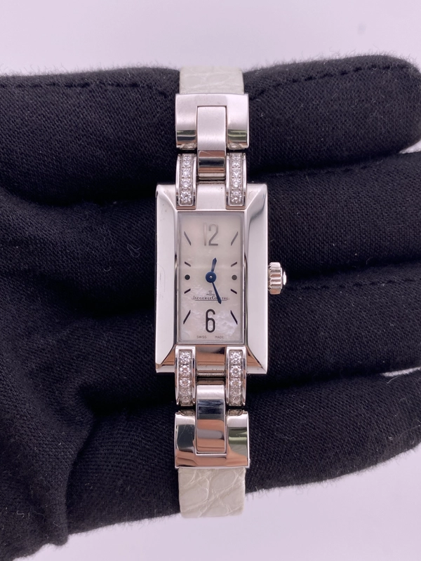 Jaeger Le Coultre Ideale White Mop Dial on Leather Strap Ref. 460.8.08 view 2