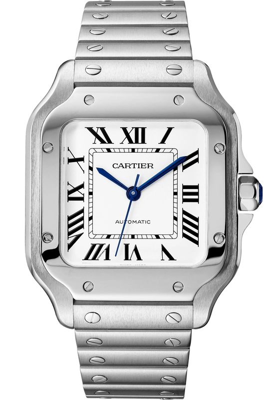 Cartier Santos Silver Roman Dial on Stainless Steel Bracelet Ref. 4075/WSSA0010 Card