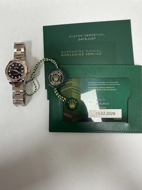 Rolex Datejust Lady Aubergine Diamond Dial on Oyster Ref. 279171 Card 2026 view 6