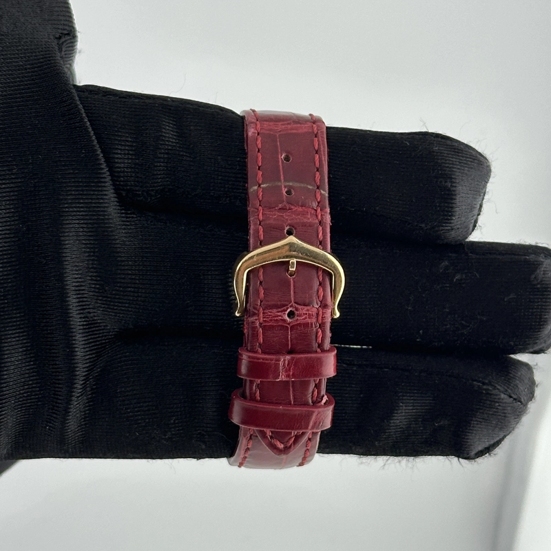 Cartier Cle Silver Roman Dial on Maroon Leather Ref. 3947/WGCL0010 Complete 2016 view 4