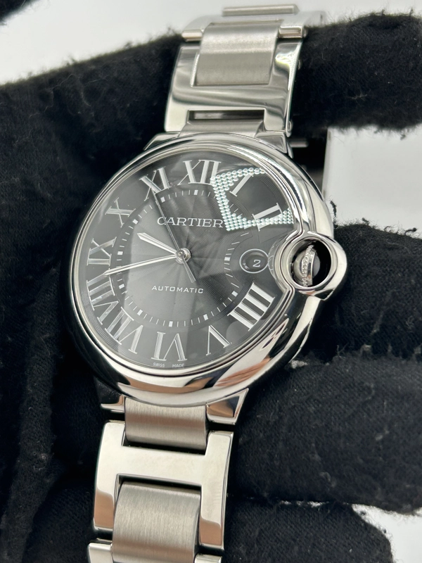 Cartier Ballon Bleu Black Roman Numerals Dial on Stainless Steel Bracelet Ref. W6920042 Manuals Only view 3
