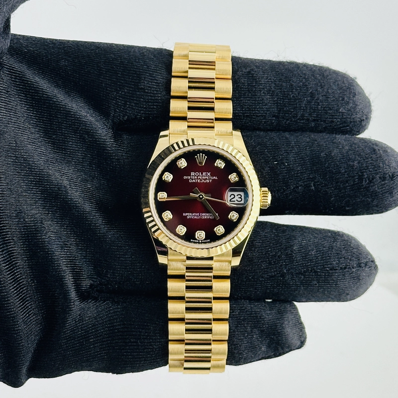 Rolex Datejust Red Ombre Diamond Dial on President Ref. 278278 Card 2026 view 2
