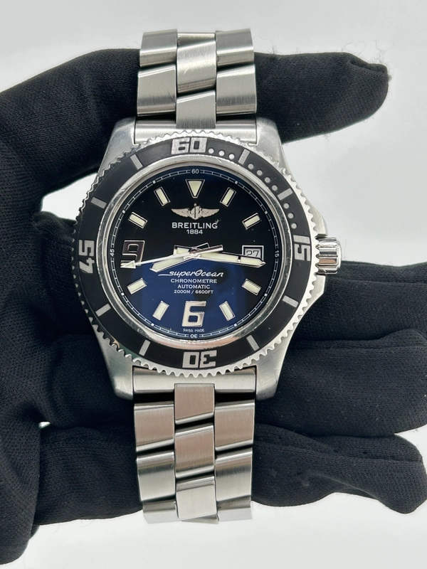 Breitling Superocean 44 Black Arabic Numerals Dial on Stainless Steel Bracelet Ref. A17391/A188B77PRS Complete 2013 view 2
