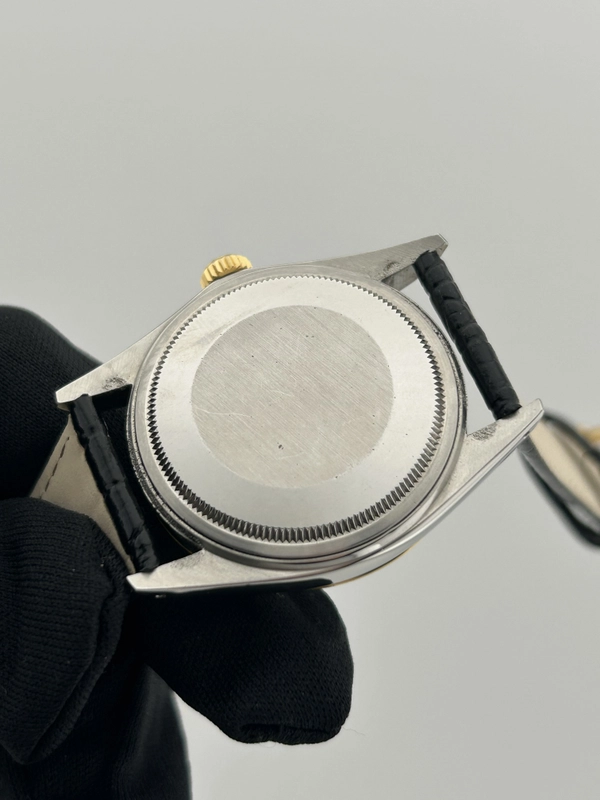 Rolex Datejust 36 Champagne Stick Dial on Generic Black Leather Band Ref. 16013 1981 view 8