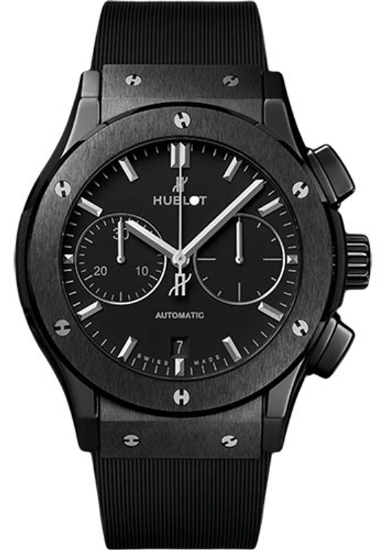 Hublot Classic Fusion Black Magic Black Dial on Rubber Fold Clasp Ref. 521.CM.1171.RX Manuals Only and Box — Saleh Jewelers