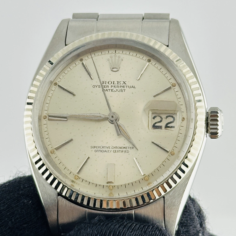 Rolex Datejust Silver Stick / Has Spots Dial on Folded Oyster Ref. 1601 1963